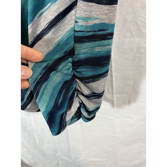 Lavish Teal Grey & Black Sleeveless XL Blouse - Picture 5 of 8